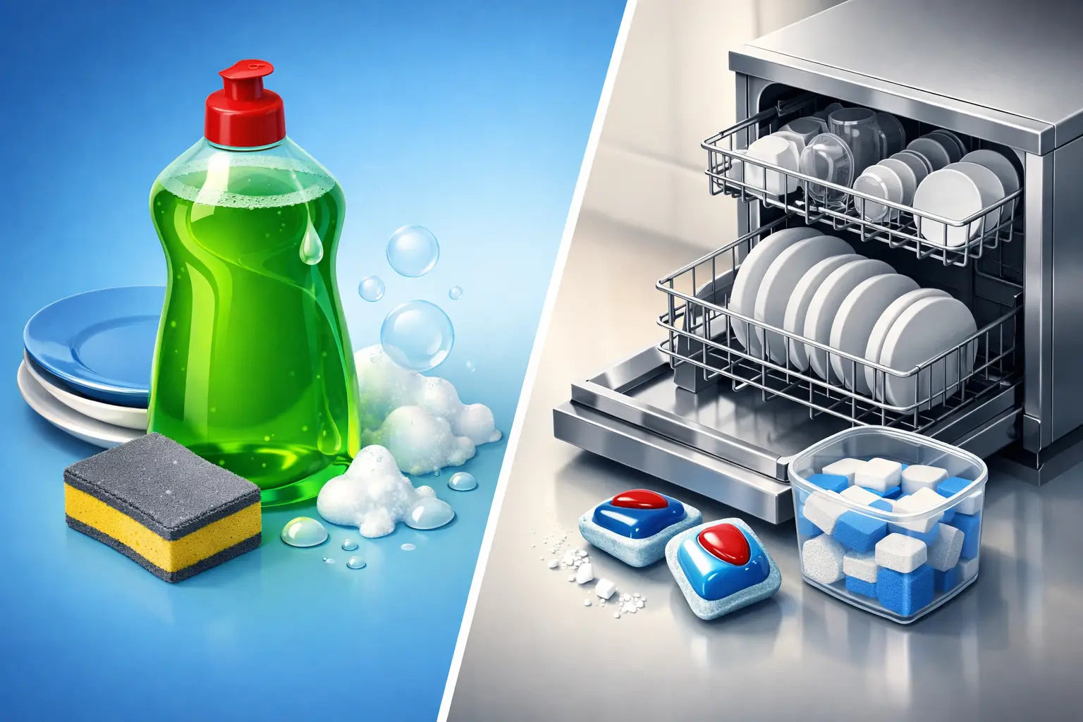 Dishwashing Liquid vs Dishwasher Detergent
