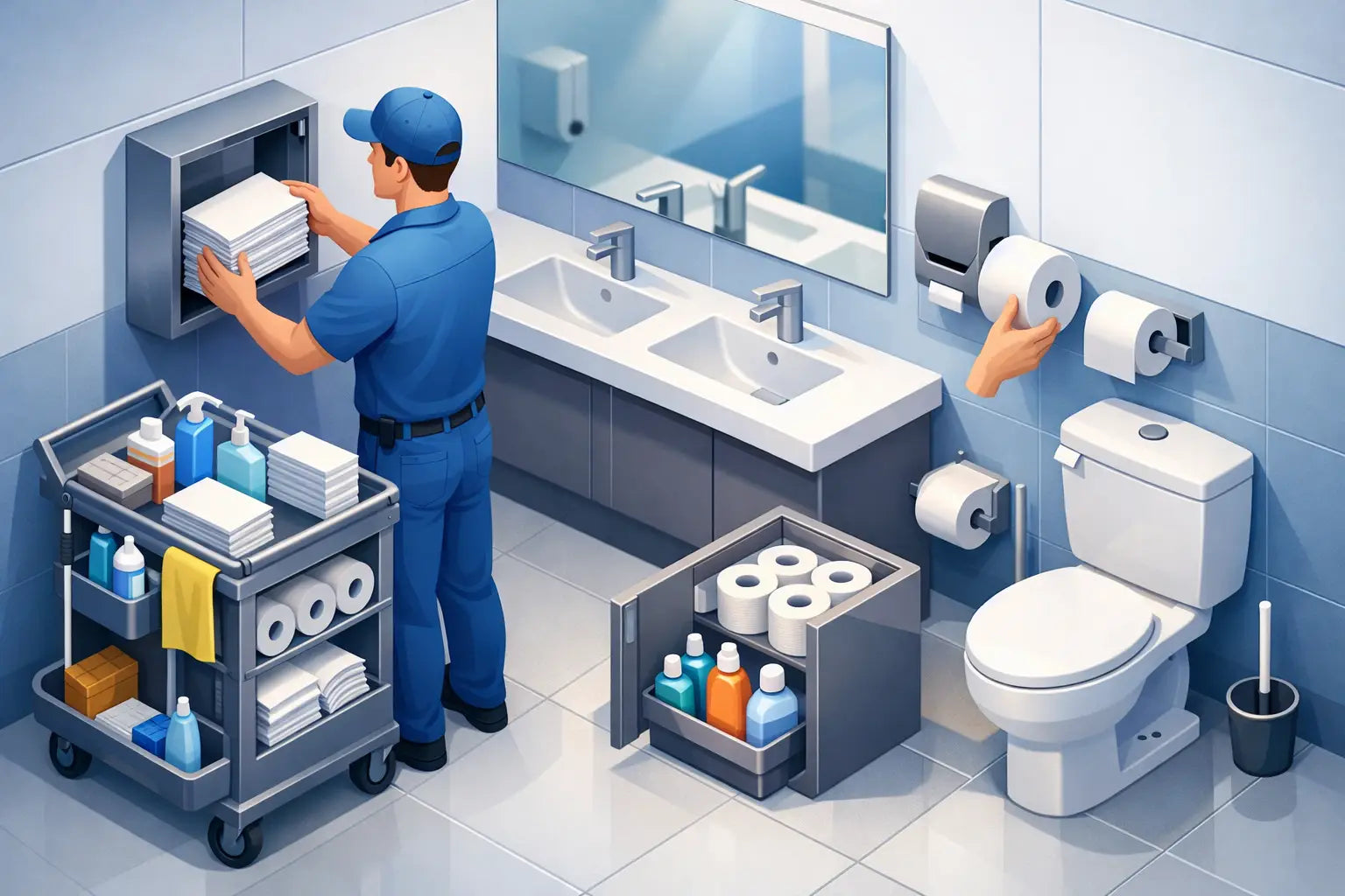 How to Restock Washroom Supplies Properly
