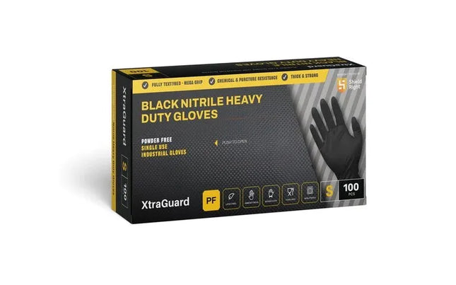 Xtra Guard Black Nitrile Heavy Duty Gloves